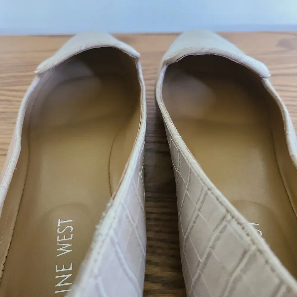 Nine West Women's Haydyn3 Flat Slip-On Shoe Light Natural Neutral Size 8.5M